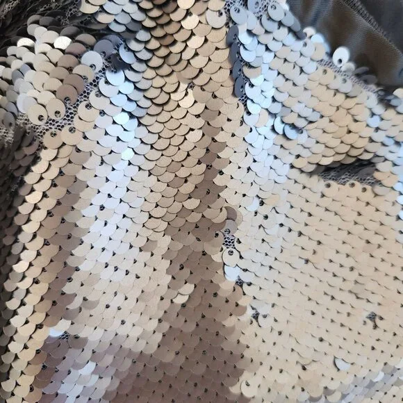 Democracy Sequin Embellished Satin Bomber Jacket Glam Disco Festival Party Cute - Picture 9 of 10